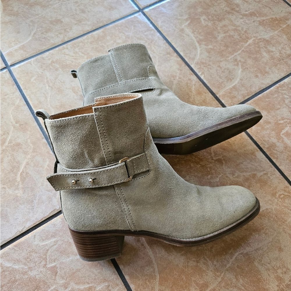 Suede Ankle Boots with Buckle